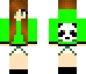green panda headphones girl