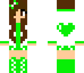 girl with green headphones 