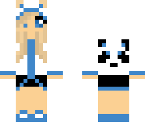 pretty blue panda girl