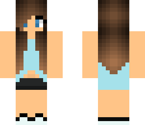 summer brunette blue tank