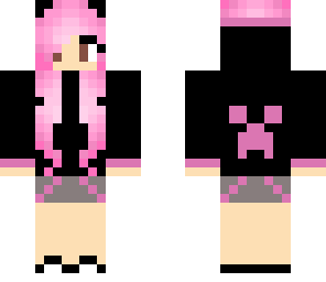 pink cat creeper girl