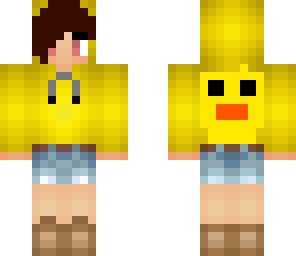 girl with a duck hoodie