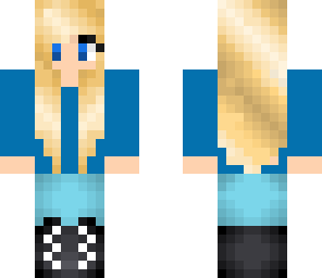 blonde girl with long sleeves