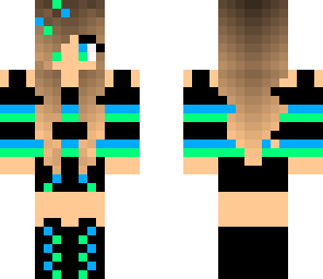 blue and green girl