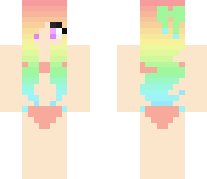 pastel rainbow girl bathing suit