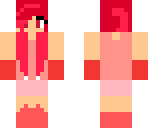 red cool girl with light red highlights