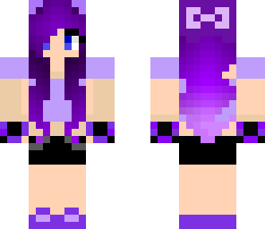 purple hair cat girl