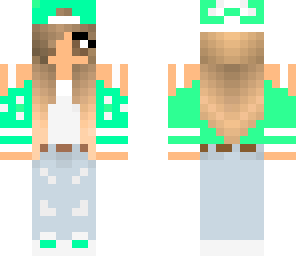minty green tumblr girl