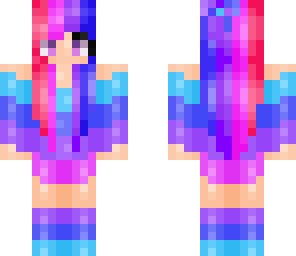 pink and purple haired girl