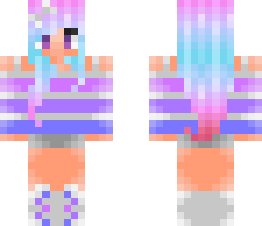 cute rainbow girl with enchanted hair