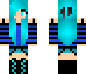 cute girl with blue hair