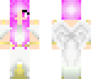 angel girl with pink hair