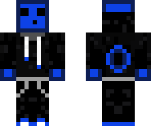 blue slime in a hoodie