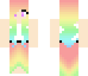 pastel rainbow girl in a pastel rainbow maxi dress