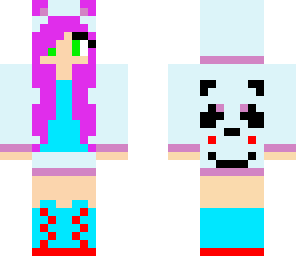 happy pink panda girl