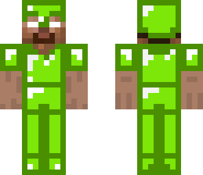 herobrine with green diamond armor