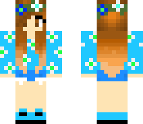 blue flower girl