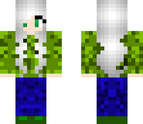 pretty silver hair girl desing number 1 green