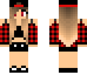 red and black skater girl