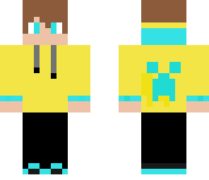 blue and yellow creeper hoodie