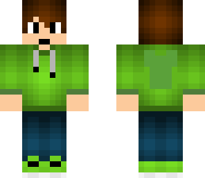 green kid with black headphones