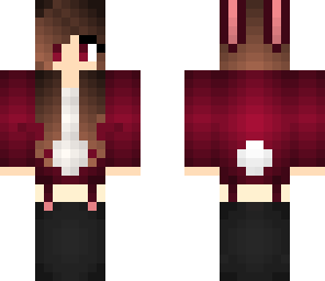 dark red bunny human girl thing i made
