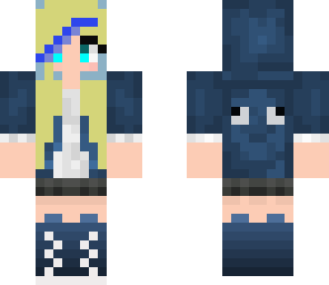 blonde squid girl with blue highlights