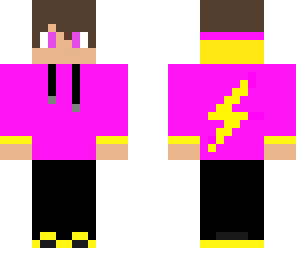 pink and yellow lightning hoodie