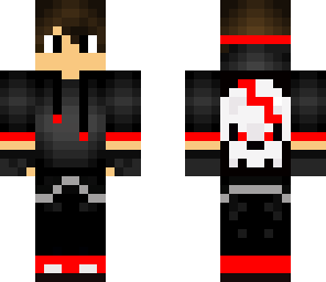 gamer boy with a red hoodie with a skull