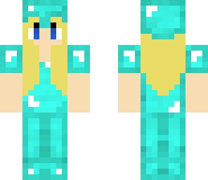 blonde girl in diamond armor
