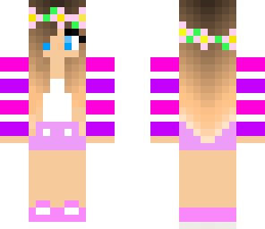 pink and purple flower girl