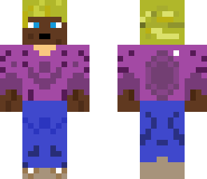 purple shirt black guy