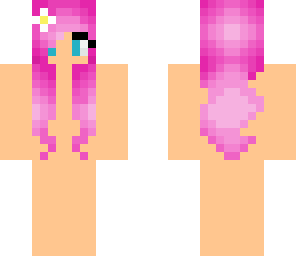 pink hair base with flower