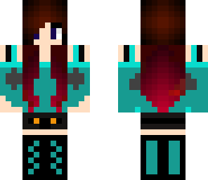 red haired turquoise emo