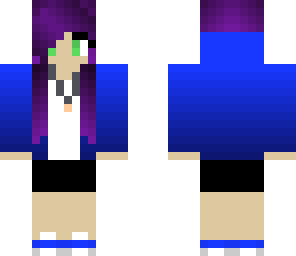 girl with ombre blue jacket