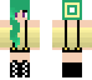 cute green hair girl