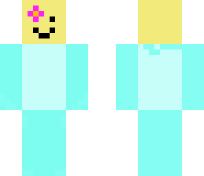 blue outfit and flower