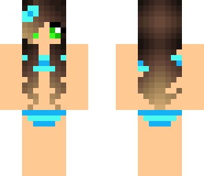 blue cute bikini girl