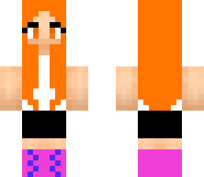 orange inkling girl on vacation