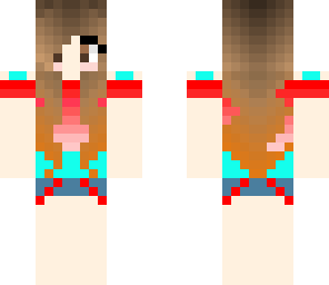 brown haired girl with red shirt