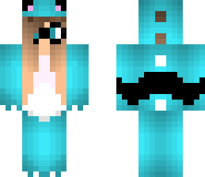 dino onsie girl with glasses and cat ears