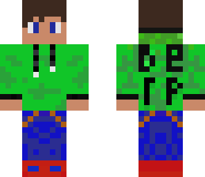 green derp with jeens