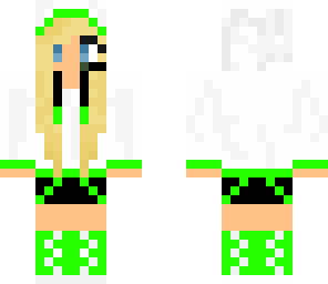 green gamer hoodie blonde girl
