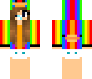 baby girl in a rainbow chick outfit