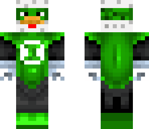 green lantern chicken with face underneath