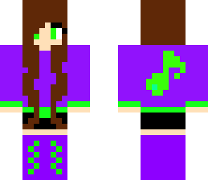 purple n' green music girl