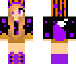 tiger black purple and fox girl