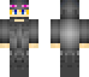 blond guy in enderman costume