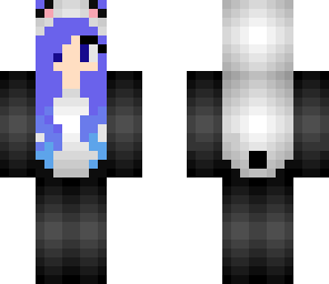 blue hair girl outfit 6 panda