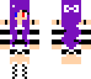 edited purple white and black striped girl